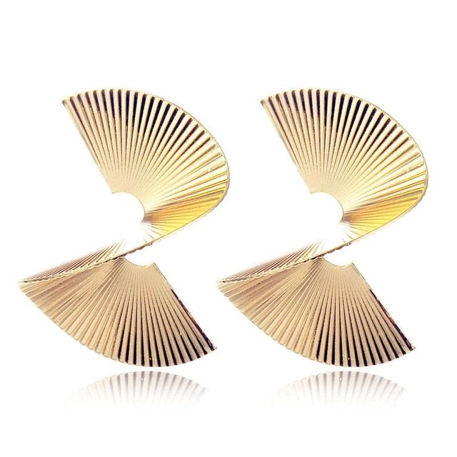 FNIO Fashion Vintage Earrings For Women Big Geometric Statement Gold Metal Drop Earrings 2020 Trendy Earings Jewelry Accessories