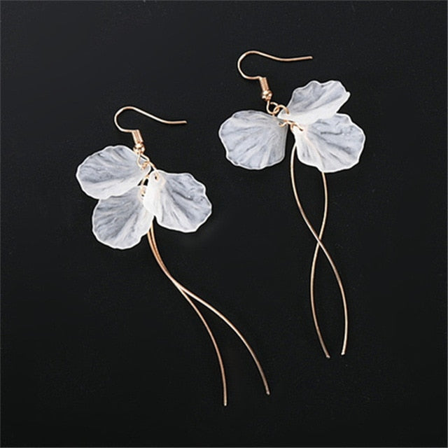 Korean Retro Asymmetric Butterfly Imitation Pearl Earrings Fashion Round Flower Brincos Long Statement Wings Earrings Jewelry™