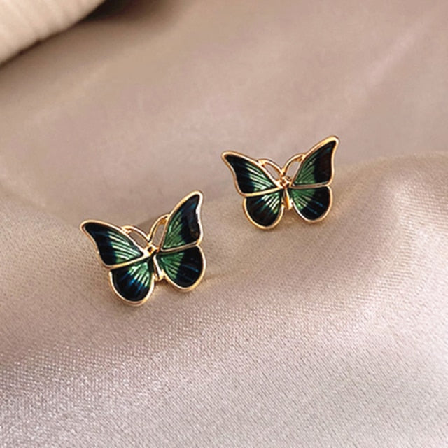 Korean Retro Asymmetric Butterfly Imitation Pearl Earrings Fashion Round Flower Brincos Long Statement Wings Earrings Jewelry™